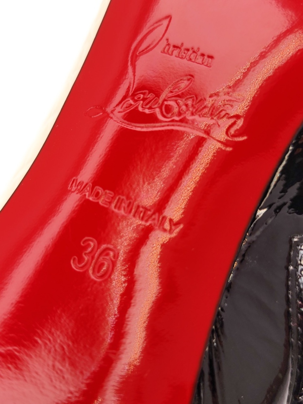 Christian Louboutin Bibooty 100 Black Gold Patent Leather Zip Bootie EU 36 - Picture 10 of 11